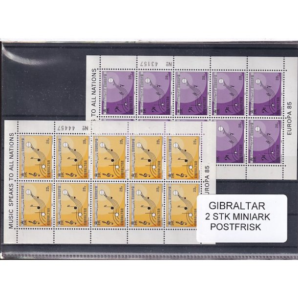 Gibraltar - Europa 85 - 2 Miniark - Postfrisk