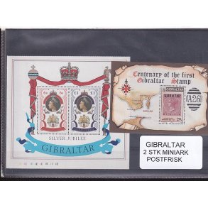 Gibraltar - 2 Miniark - Postfrisk