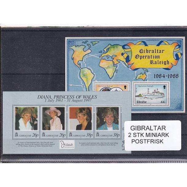 Gibraltar - 2 Miniark - Postfrisk