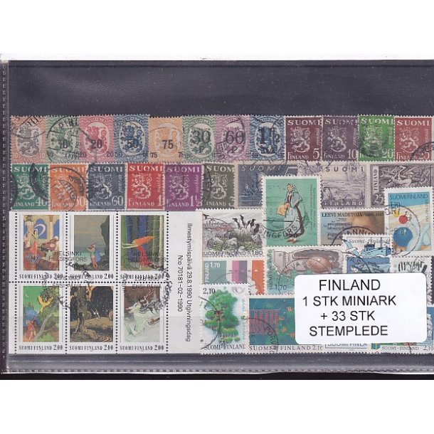 Finland Samling -  1 Stk. Miniark + 33 Stk. Stemplet/Ustemplet