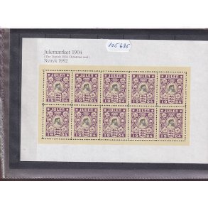 Danmark julemrkeark nytryk 1904/92 - POSTFRISK