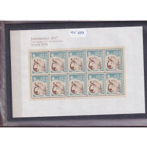 Danmark julemrkeark nytryk 1947/96 - POSTFRISK