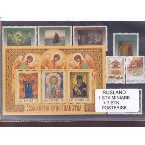 Rusland, 1 Stk. Miniark + 7 Stk. - Postfrisk