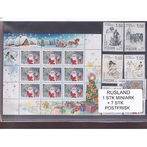 Rusland, 1 Stk. Miniark + 7 Stk. - Postfrisk