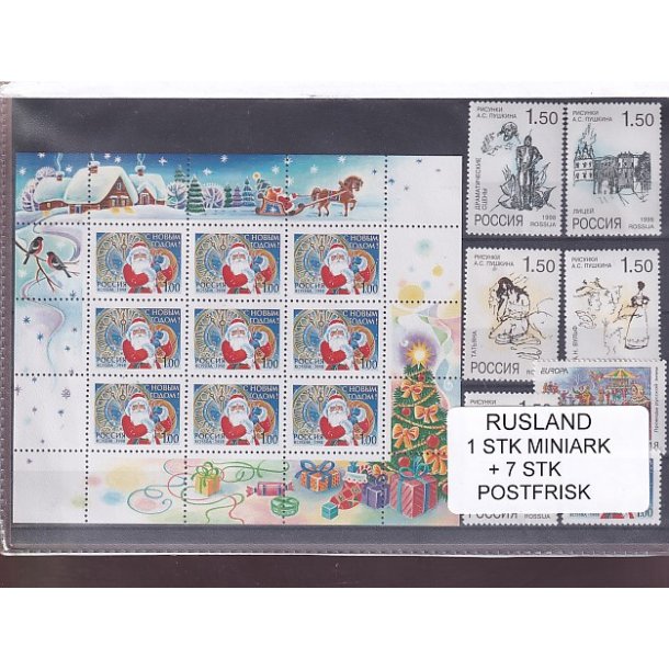 Rusland, 1 Stk. Miniark + 7 Stk. - Postfrisk