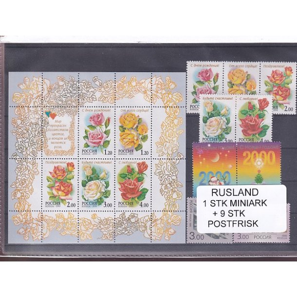 Rusland, 1 Stk. Miniark + 9 Stk. - Postfrisk