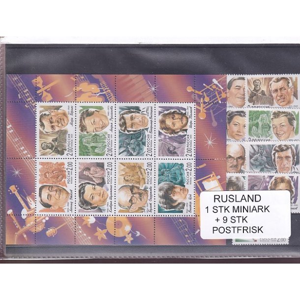 Rusland, 1 Stk. Miniark + 9 Stk. - Postfrisk
