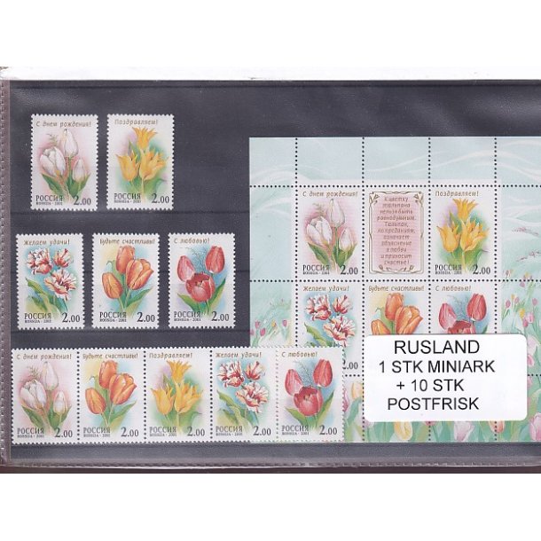 Rusland, 1 Stk. Miniark + 10 Stk. - Postfrisk
