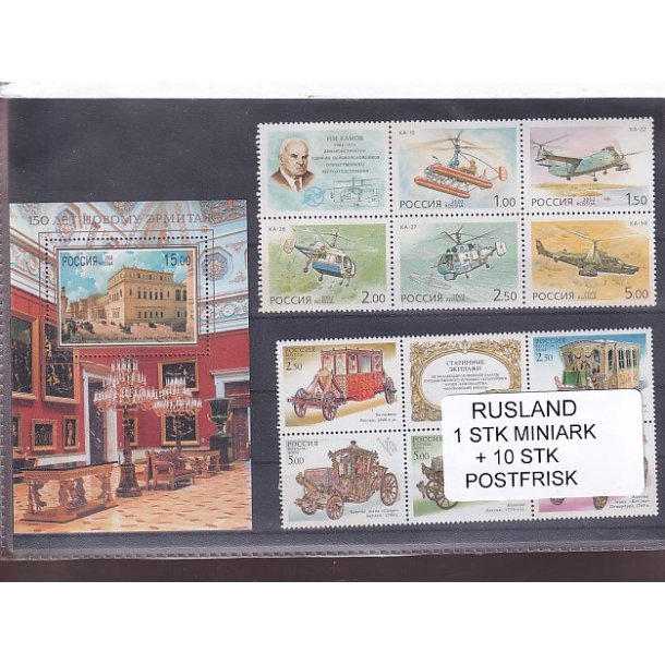 Rusland, 1 Stk. Miniark + 10 Stk. - Postfrisk