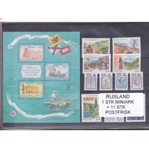 Rusland, 1 Stk. Miniark + 11 Stk. - Postfrisk