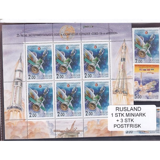 Rusland, 1 Stk. Miniark + 3 Stk. - Postfrisk