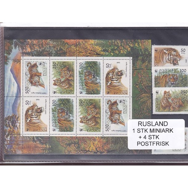Rusland, 1 Stk. Miniark + 4 Stk. - Postfrisk