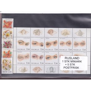 Rusland, 1 Stk. Miniark + 5 Stk. - Postfrisk