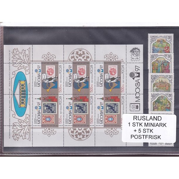 Rusland, 1 Stk. Miniark + 5 Stk. - Postfrisk