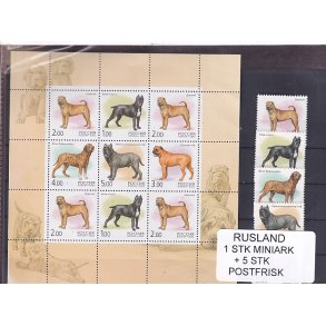 Rusland, 1 Stk. Miniark + 5 Stk. - Postfrisk