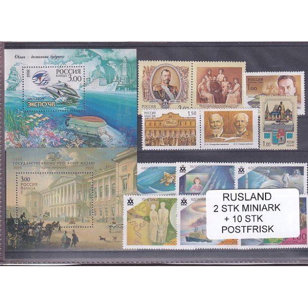 Rusland, 2 Stk. Miniark + 10 Stk. - Postfrisk