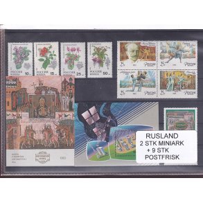 Rusland, 2 Stk. Miniark + 9 Stk. - Postfrisk