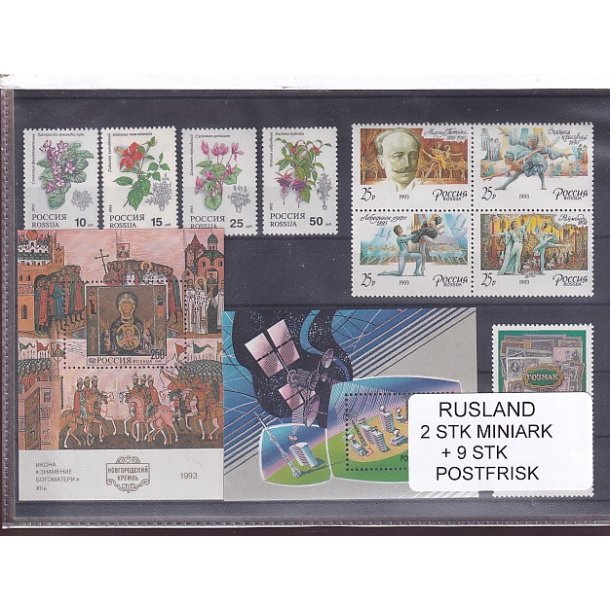Rusland, 2 Stk. Miniark + 9 Stk. - Postfrisk