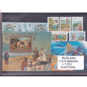 Rusland, 2 Stk. Miniark + 7 Stk. - Postfrisk