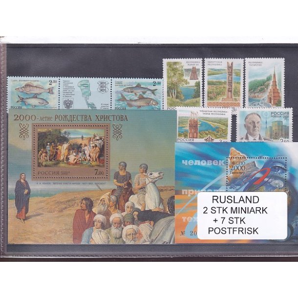 Rusland, 2 Stk. Miniark + 7 Stk. - Postfrisk