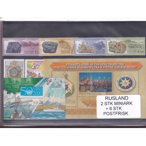 Rusland, 2 Stk. Miniark + 6 Stk. - Postfrisk