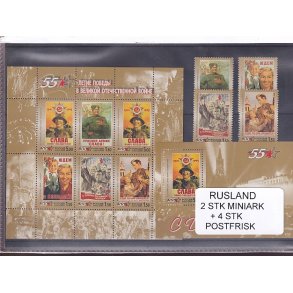 Rusland, 2 Stk. Miniark + 4 Stk. - Postfrisk