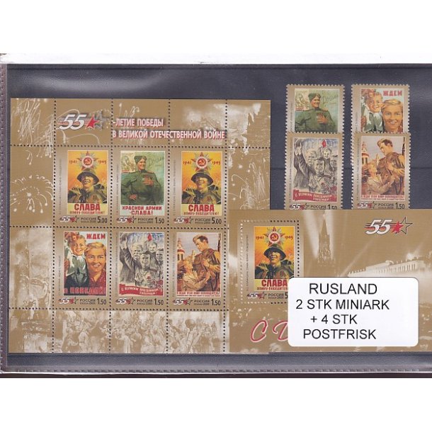 Rusland, 2 Stk. Miniark + 4 Stk. - Postfrisk