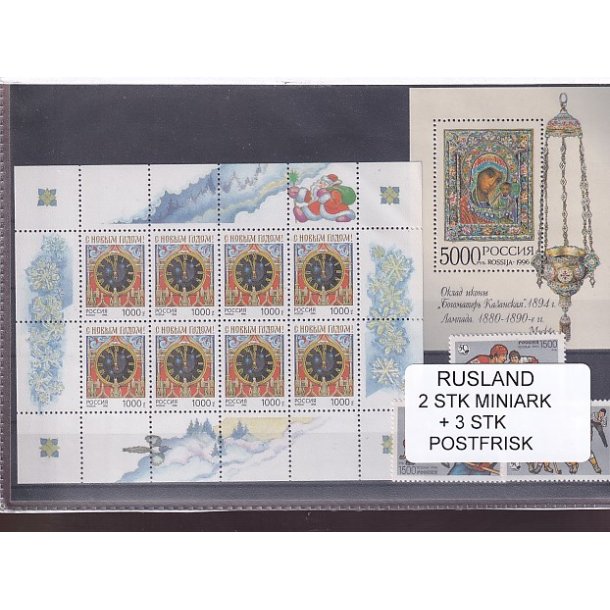 Rusland, 2 Stk. Miniark + 3 Stk. - Postfrisk