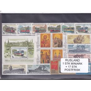 Rusland, 1 Stk. Miniark + 17 Stk. - Postfrisk