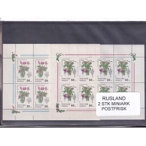 Rusland, 2 Stk. Miniark - Postfrisk