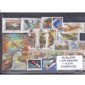 Rusland, 1 Stk. Miniark + 18 Stk. - Stemplede