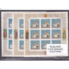 Rusland, 3 Stk. Miniark - Postfrisk