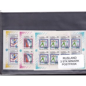 Rusland, 3 Stk. Miniark OL - Postfrisk
