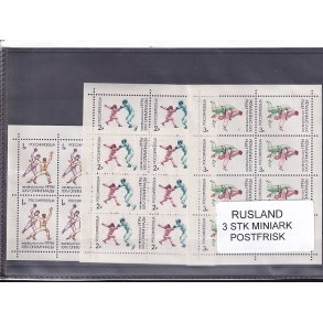 Rusland, 3 Stk. Miniark - Postfrisk