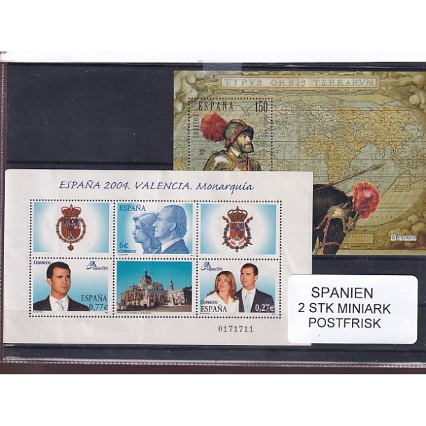 Spanien. - 2 Miniark - Postfrisk