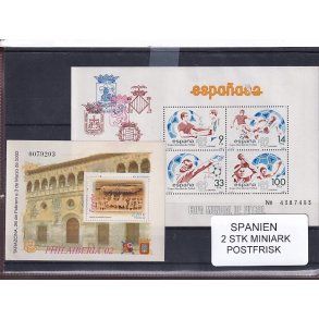 Spanien. - 2 Miniark - Postfrisk
