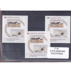 F.N. - 3 Miniark - Postfrisk