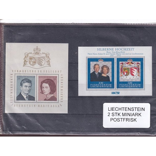 Lichtenstein - 2 Miniark . Postfrisk