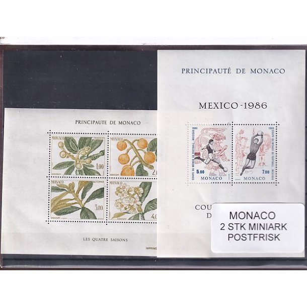 Monaco - 2 Stk.  Miniark - Postfrisk