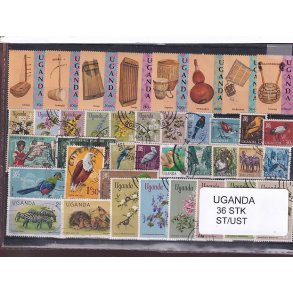 Uganda Samling - 36 Stk. Stenplet/Ustemplet.