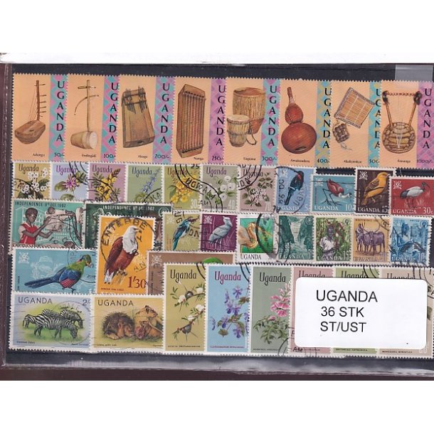 Uganda Samling - 36 Stk. Stenplet/Ustemplet.