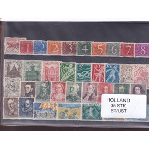 Holland Samling - 35 Stk. Stemplet/Ustemplet