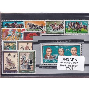 Ungarn - 1 Miniark 2627 + 10 stk. Stemplet/Ustemplet