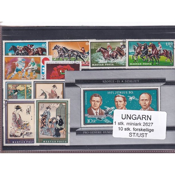 Ungarn - 1 Miniark 2627 + 10 stk. Stemplet/Ustemplet