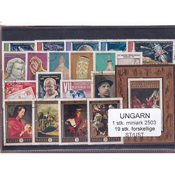 Ungarn - 1 Miniark 2503 + 19 stk. Stemplet/Ustemplet