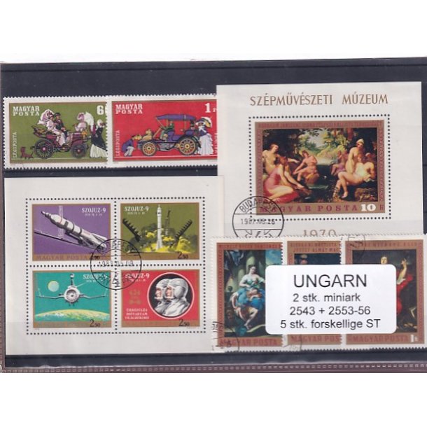 Ungarn - 2 Miniark  2543 + 2553-56 + 5 stk. Stemplet