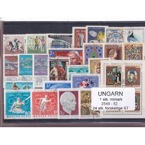 Ungarn - 1 Miniark 2549-52 + 24 stk. Stemplet