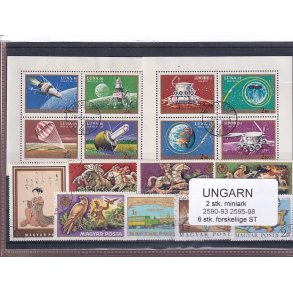 Ungarn - 2 Miniark  2590-93 -2595-98 + 8 stk. Stemplet