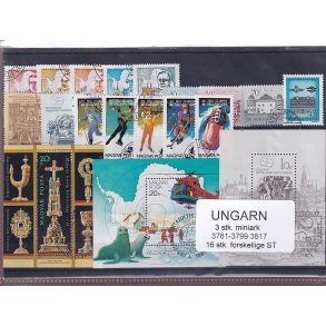 Ungarn - 3 Miniark 3781 - 3799 - 3817 + 16 stk. Stemplet