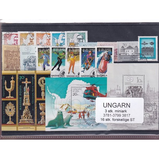 Ungarn - 3 Miniark 3781 - 3799 - 3817 + 16 stk. Stemplet
